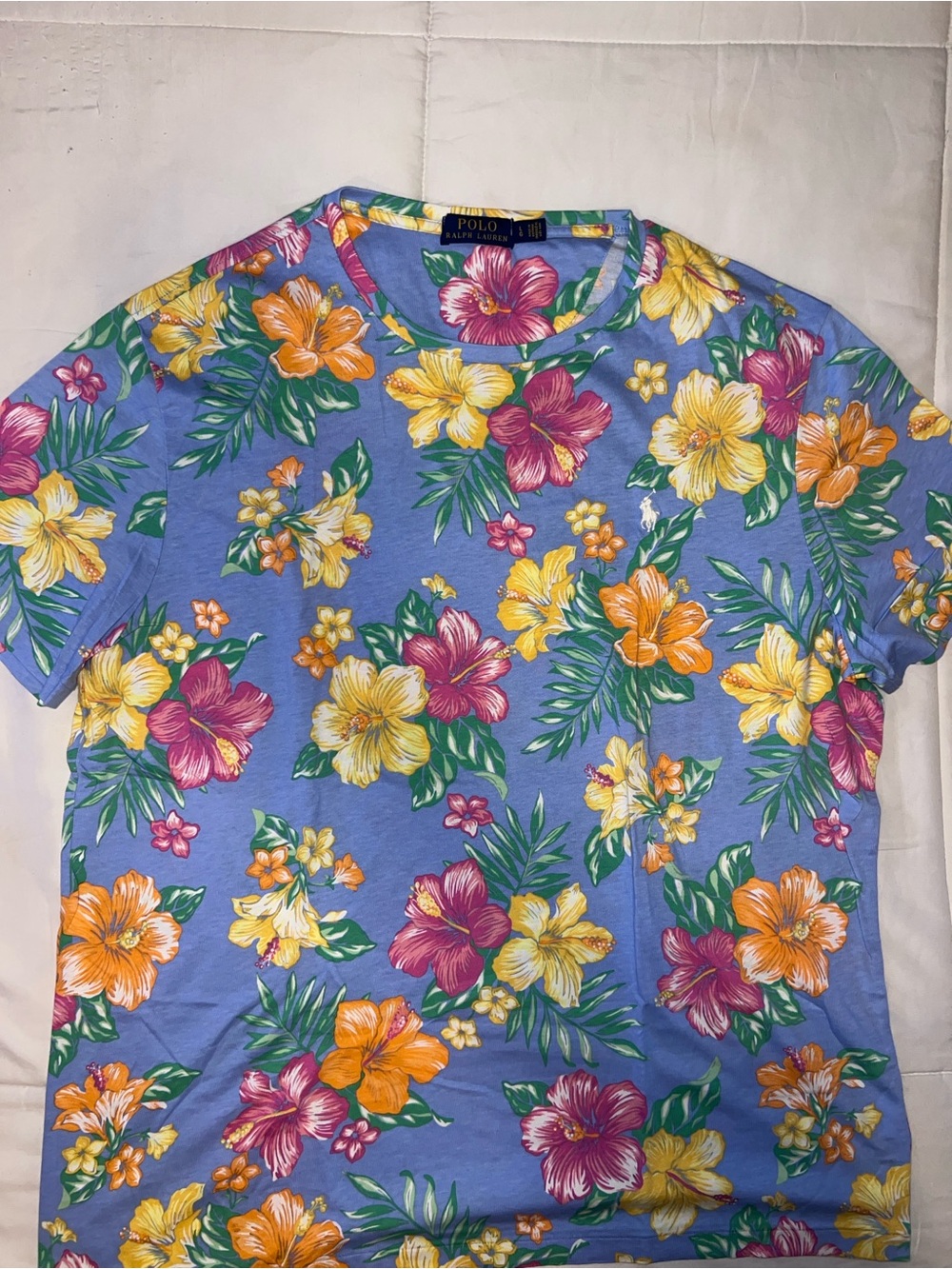 Ralph Lauren Blue Tropical Floral Crewneck Tee